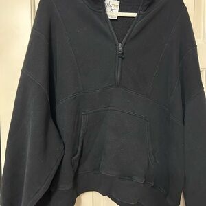 Aerie Black Oversized Boxy Sweatshirt